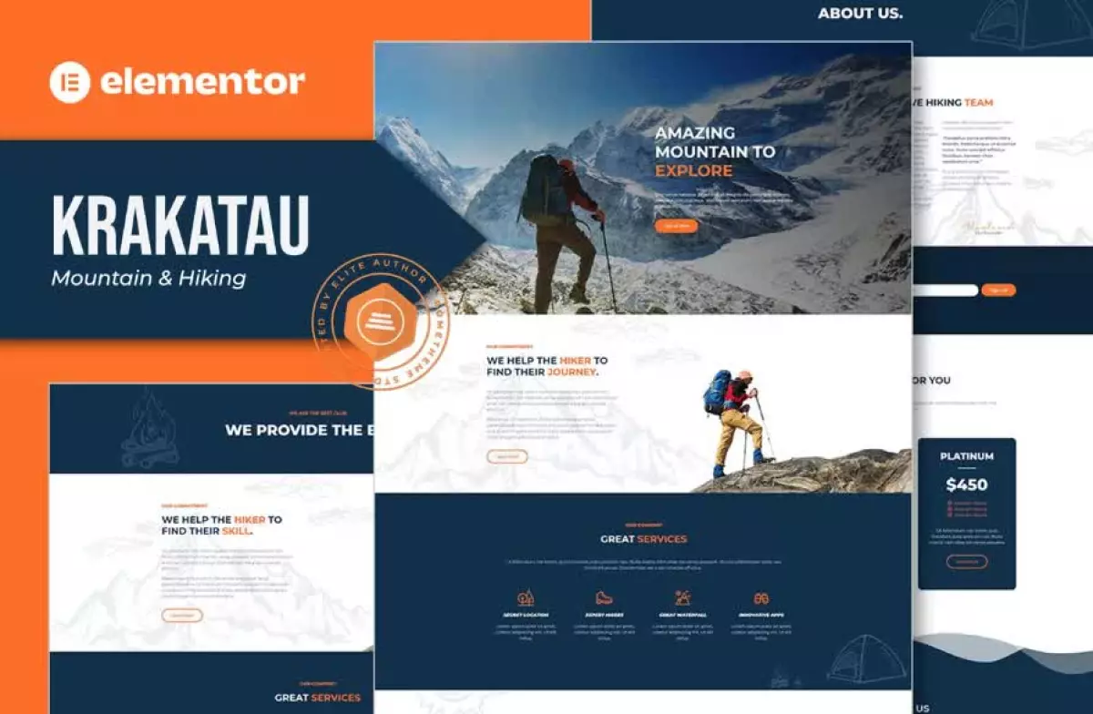 Krakatau - Mountain & Hiking Elementor Template