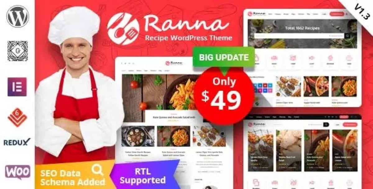 Ranna - Food & Recipe WordPress Theme + RTL