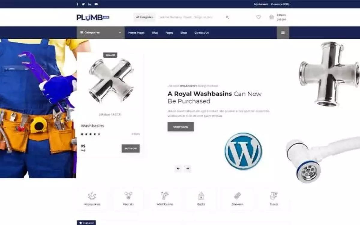 Plumbing Hub - Plumbing Shop WordPress Theme