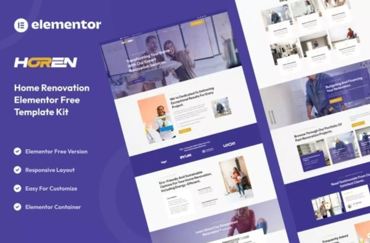 Horen – Home Renovation Services Elementor Template Kit