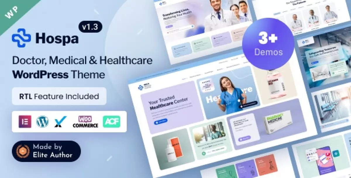 Hospa - Medical Clinic &amp; Hospital Elementor WordPress Theme