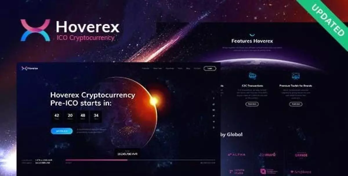 Hoverex | Cryptocurrency, NFT & ICO WordPress Theme + Spanish 1.3.3