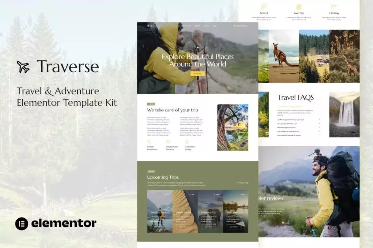 Traverse - Travel & Tour Agency Elementor Template