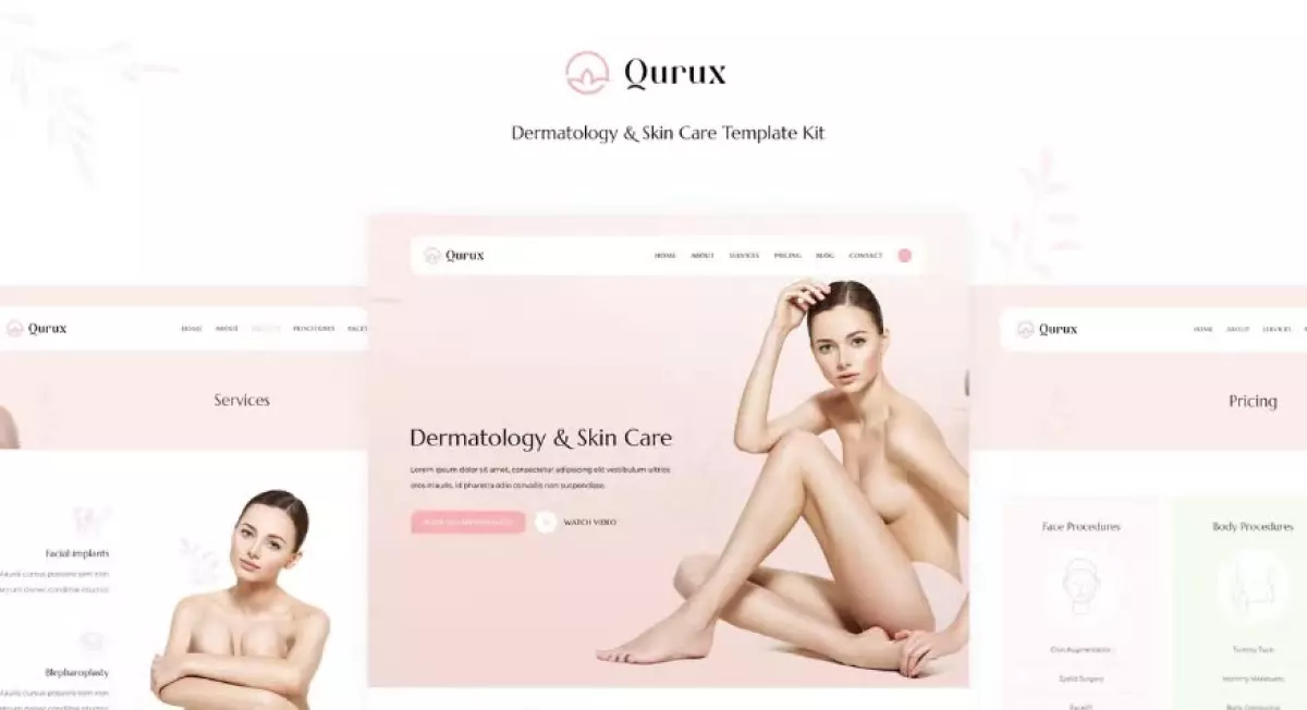 Qurux - Dermatology & Skin Care Elementor Template