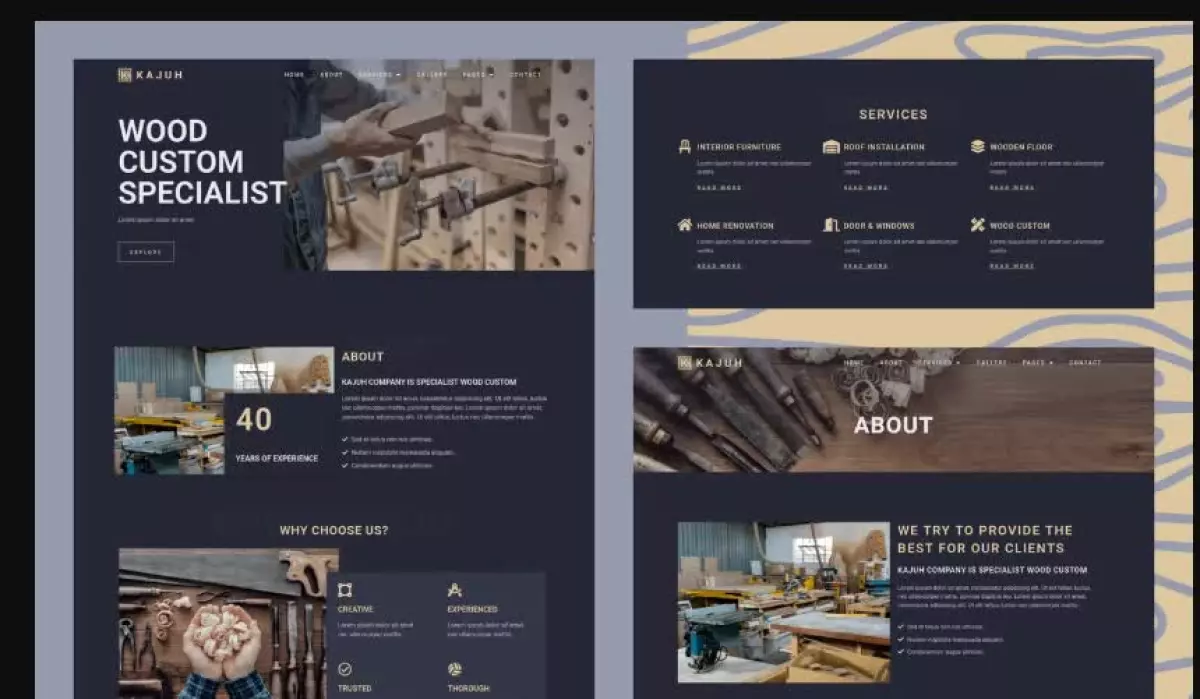 Kajuh - Carpenter Elementor Template
