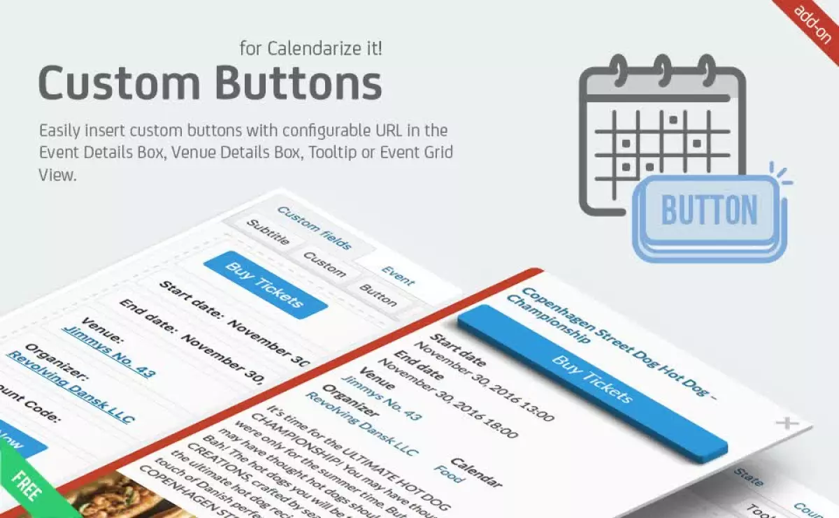 Custom Buttons for Calendarize it!