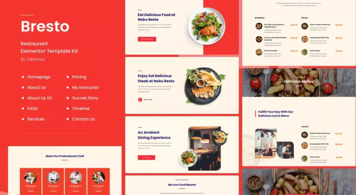 Bresto | Restaurant & Cafe Food Elementor Template