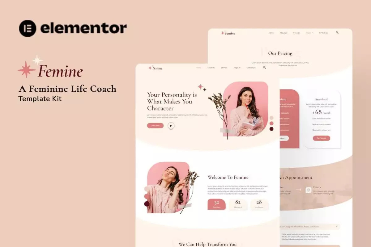 Femine - Feminine Life Coach Elementor Template