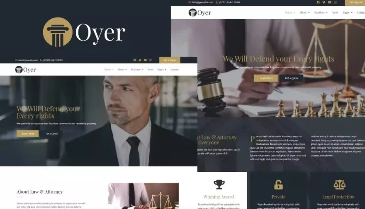 Oyer - Lawyer & Attorney Elementor Template