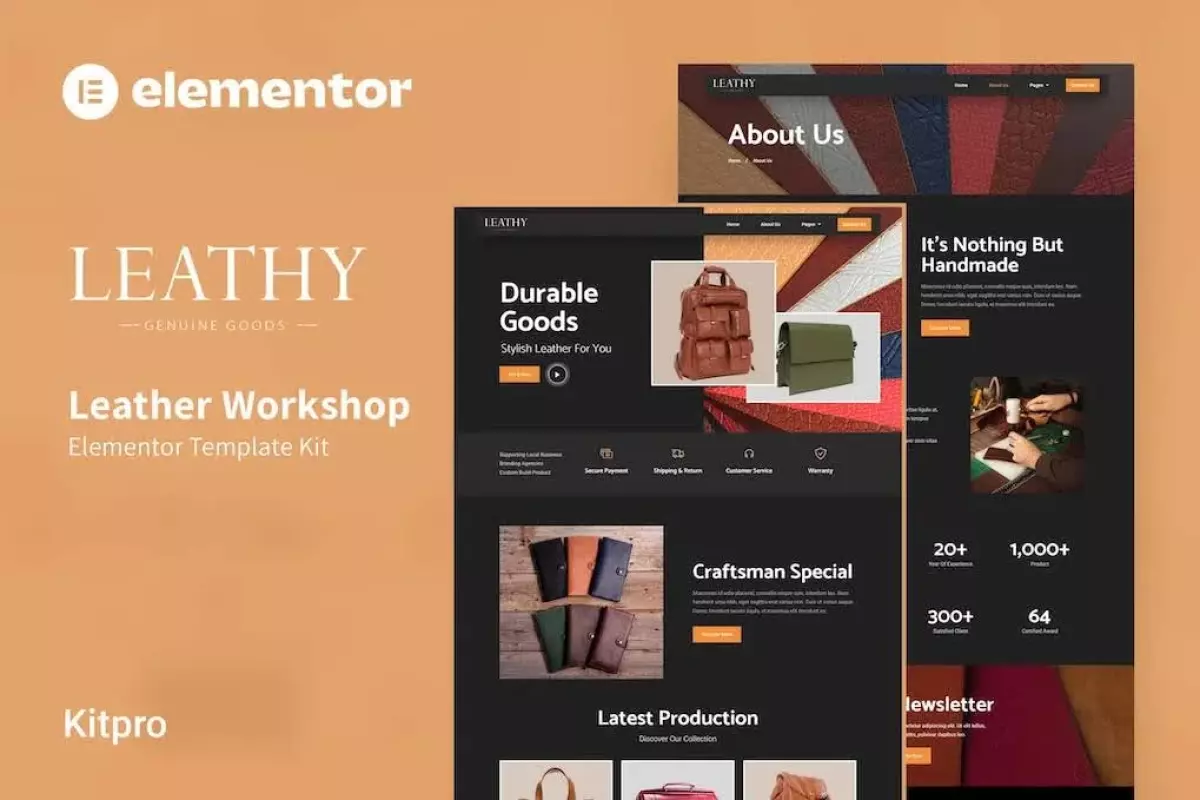 Leathy - Leather Workshop Elementor Template