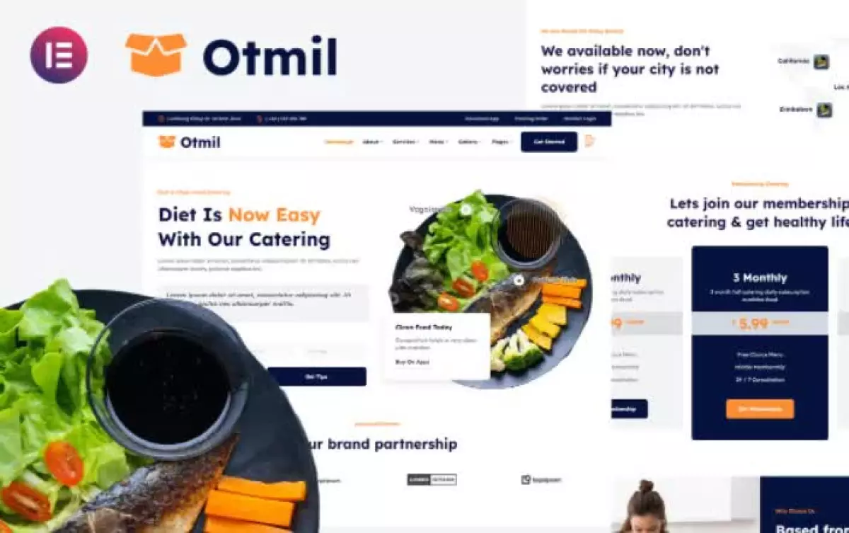 Otmil - Diet & Clean Food Catering Services Elementor Template