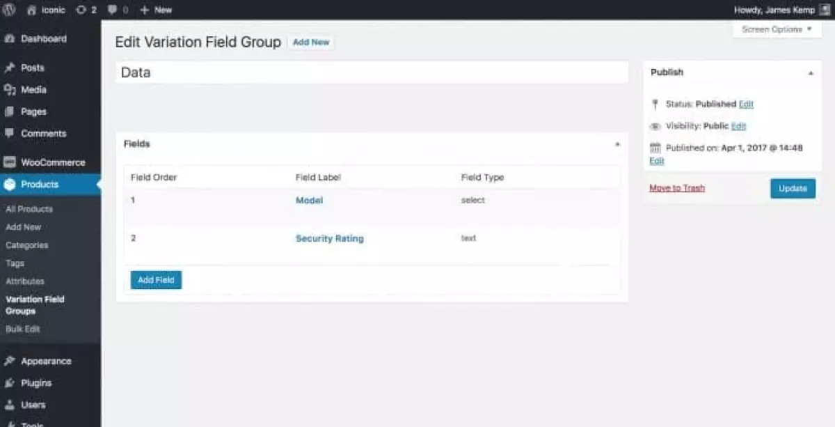 Iconic WooCommerce Custom Fields for Variations 1.5.0