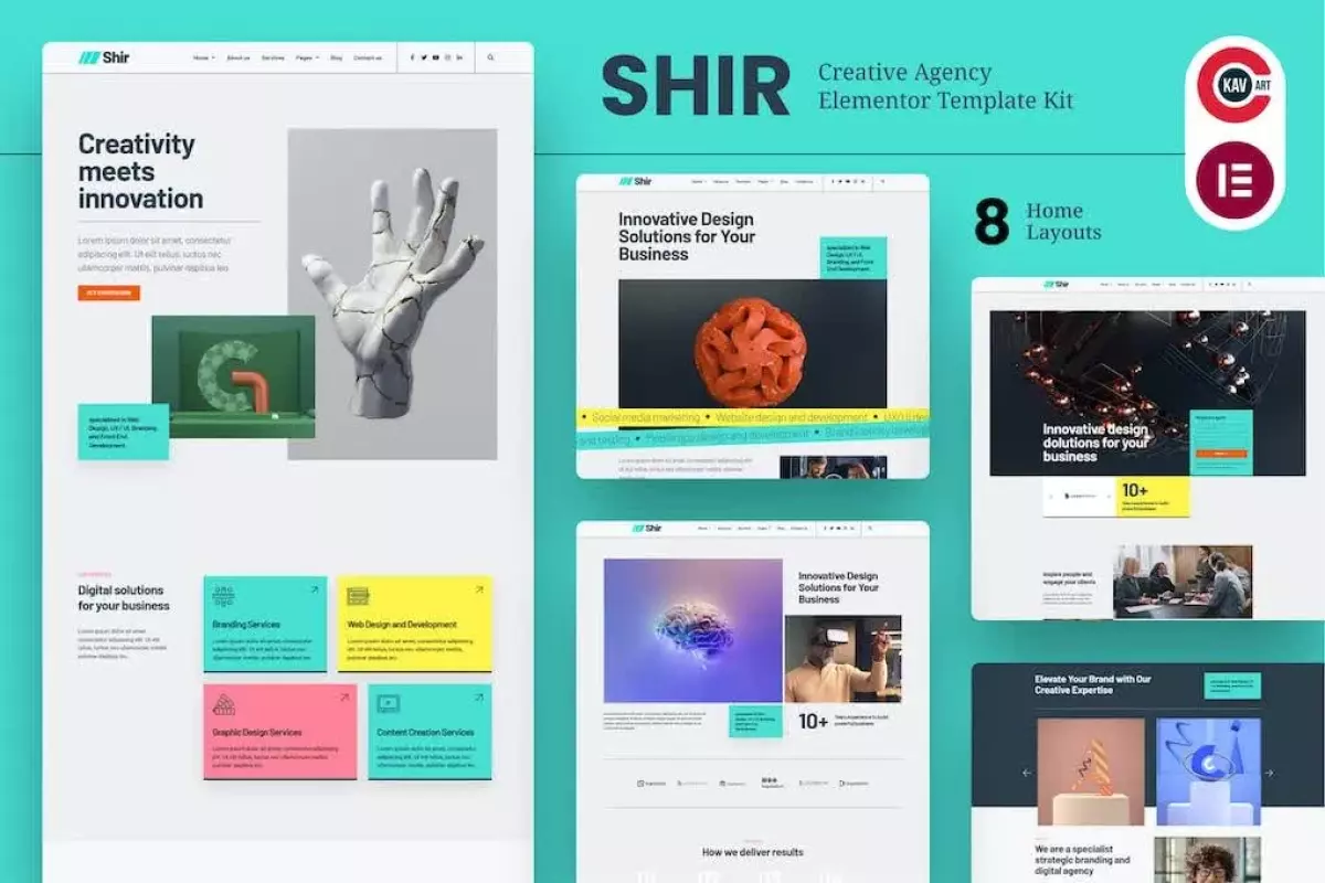 Shir - Creative Agency &amp; Portfolio Elementor Template