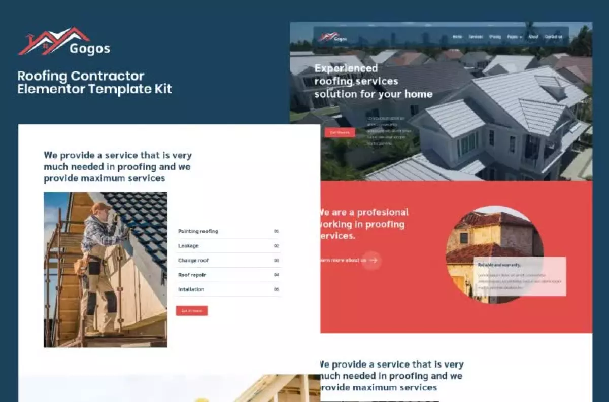 Gogos - Roofing Contractor Elementor Template