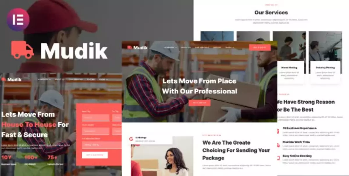 Mudik - Moving & Transportation Services Elementor Template Kit