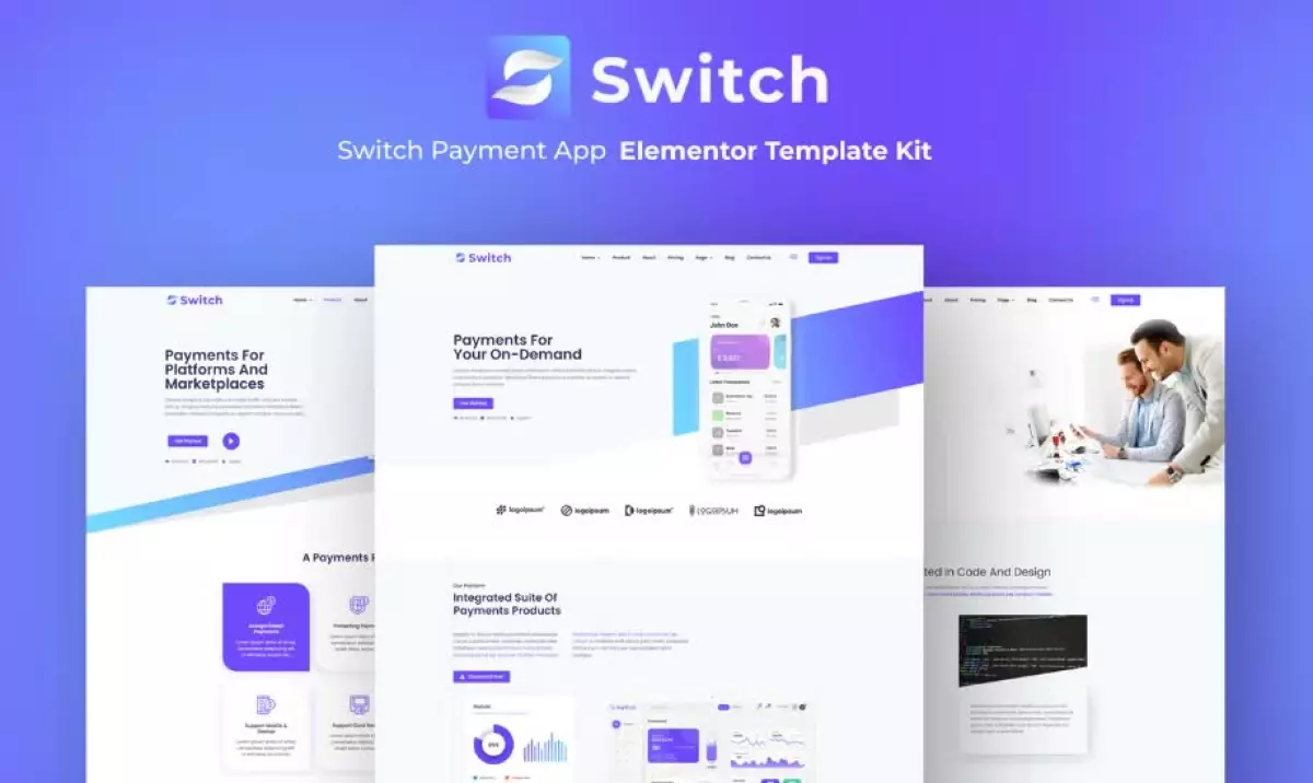 Switch - Payment App Elementor Template