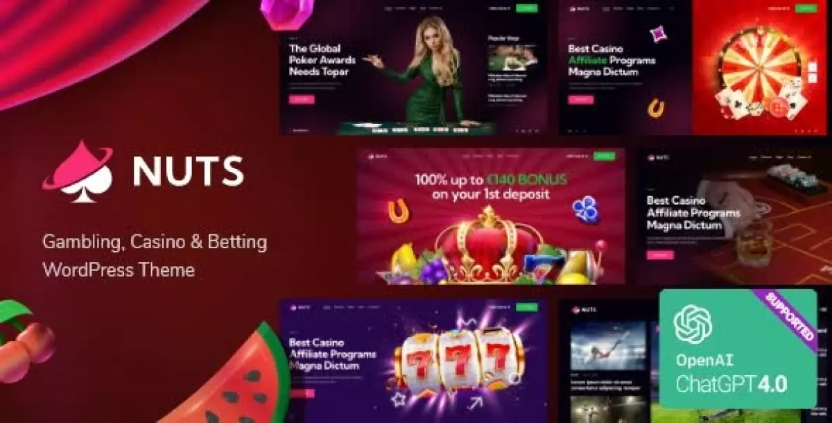 Nuts - Gambling, Casino & Betting WordPress Theme