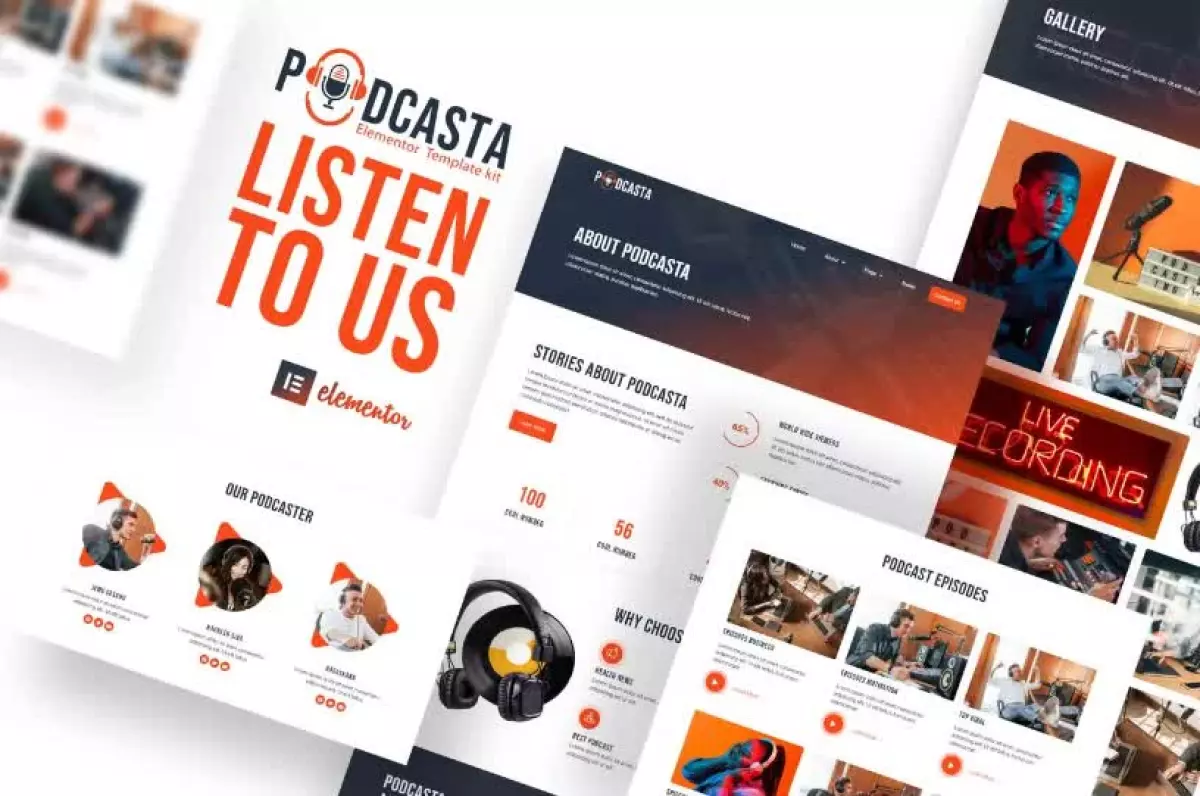 Podcasta - Podcast & Streaming Elementor Template