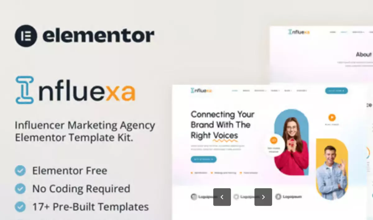 Influexa - Influencer Marketing Agency Elementor Template Kit