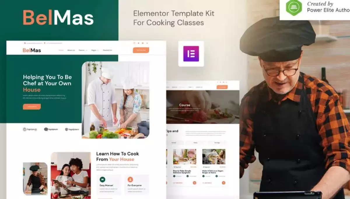 BelMas – Online Cooking Class & Workshop Elementor Template