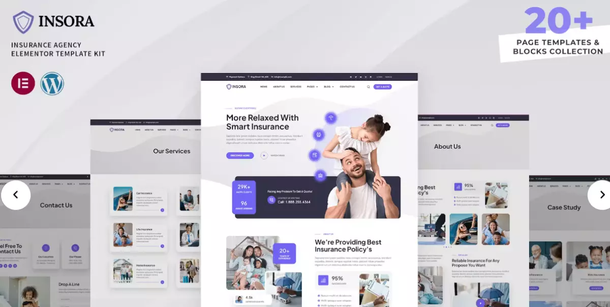 Insora – Insurance Agency Elementor Template Kit