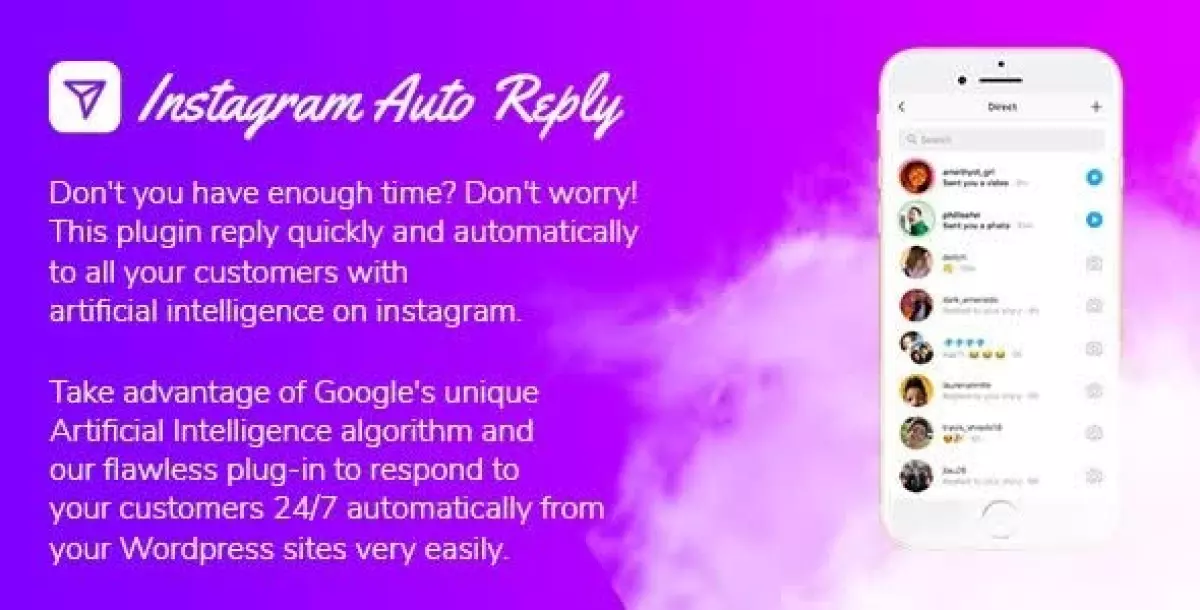 Instagram Auto Reply with Artificial Intelligence - Chat Bot 1.9