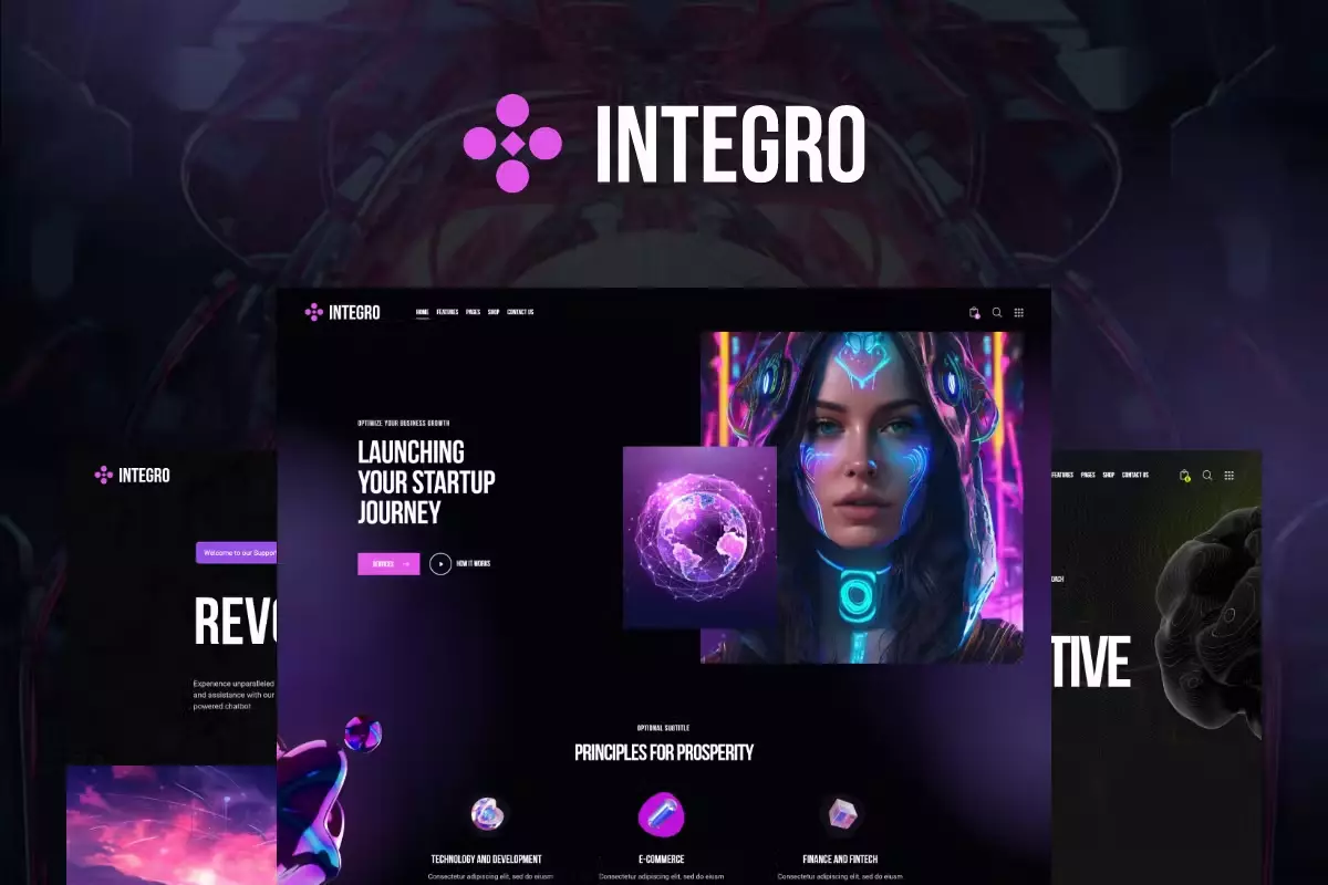 Integro - modern, colorful &amp; responsive Web Studio and Creative Agency WordPress theme