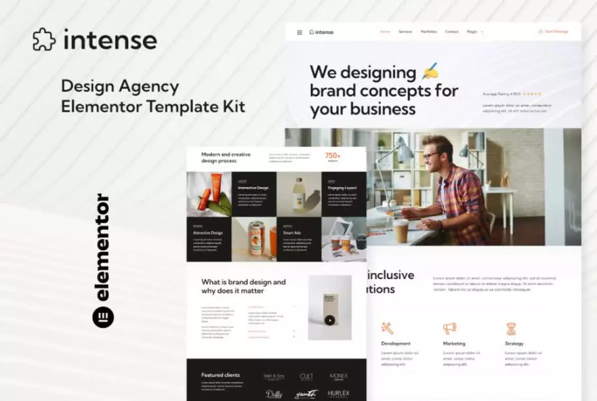 Intense - Creative Digital Agency Services Elementor Template Kit