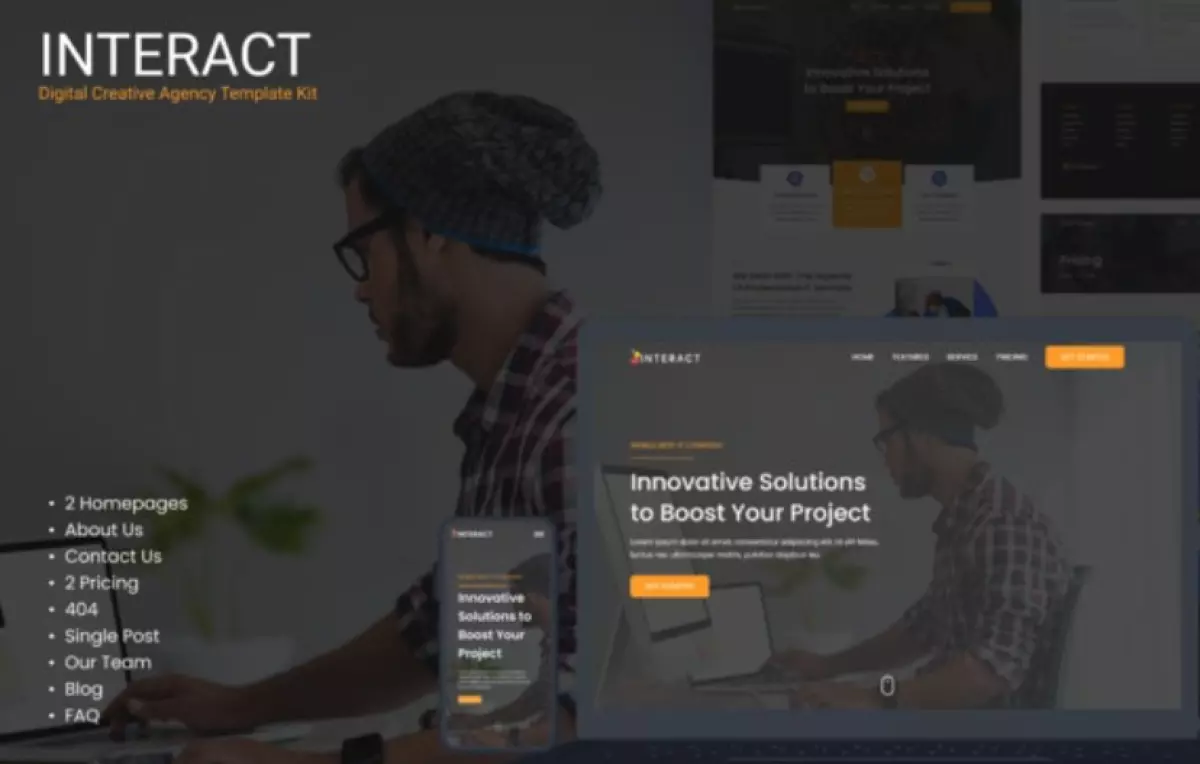 Interact - Digital Agency Elementor Template Kit