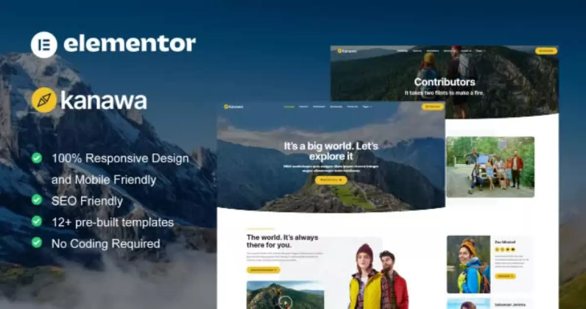 Kanawa - Modern Travel Blog Elementor Template