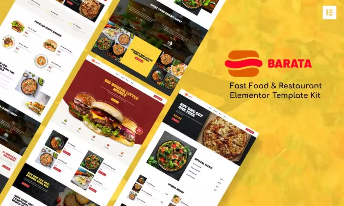 Barata - Fast Food & Burger Elementor Template