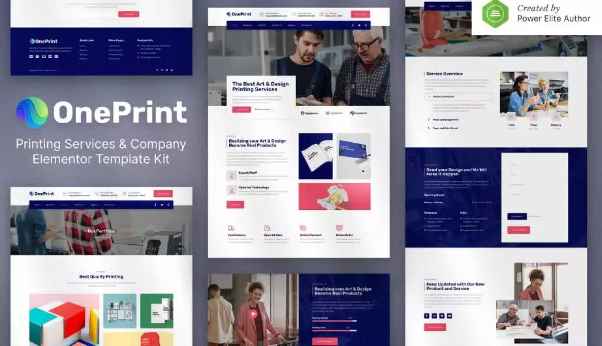 OnePrint – Printing Services Company Elementor Template