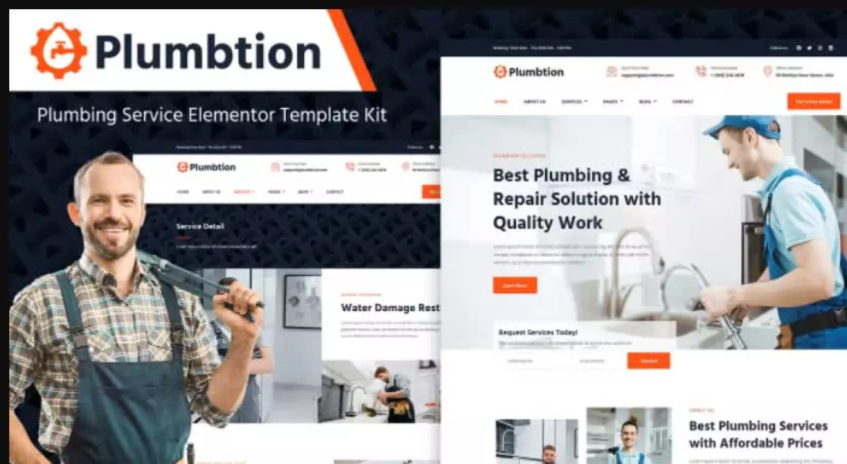 Plumbtion – Plumbing Services Elementor Template