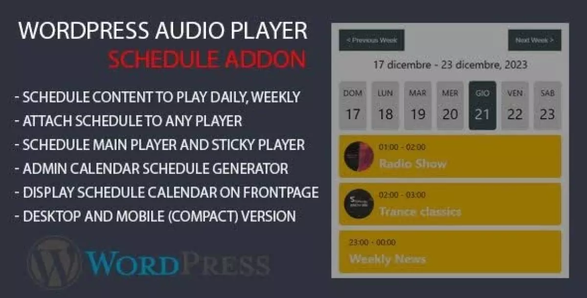 [WISH] Modern Audio Player Schedule