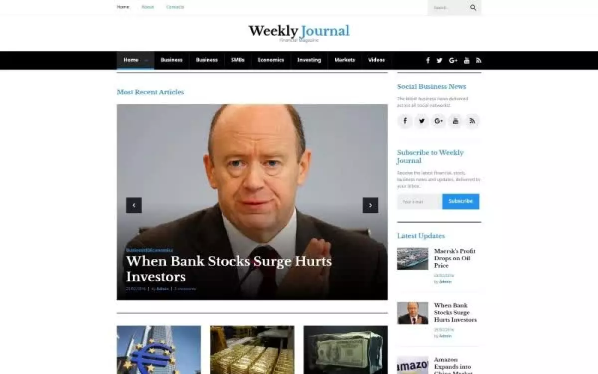 WeeklyJournal - Financial News & Magazine WordPress Theme