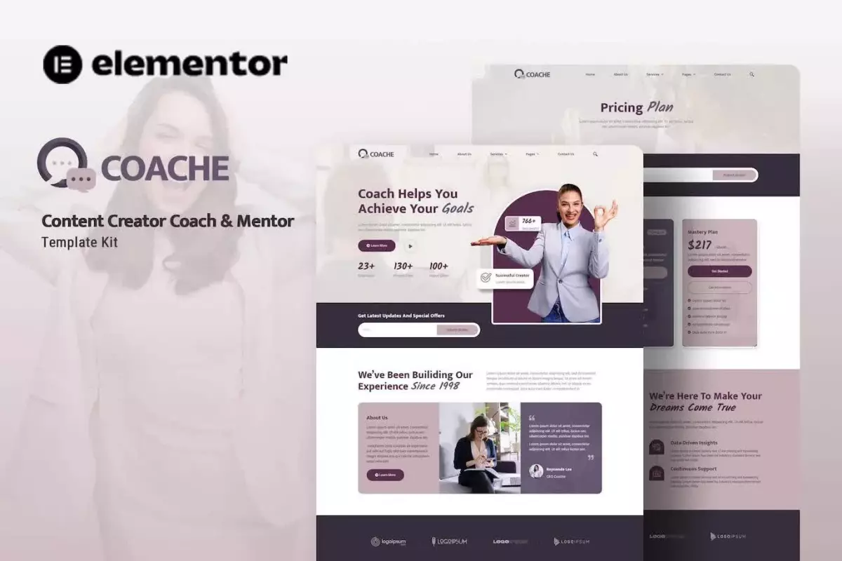 Coache - Content Creator Mentor Elementor Template