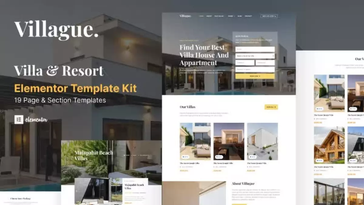 Villague - Private Villa & Resort elementor Template