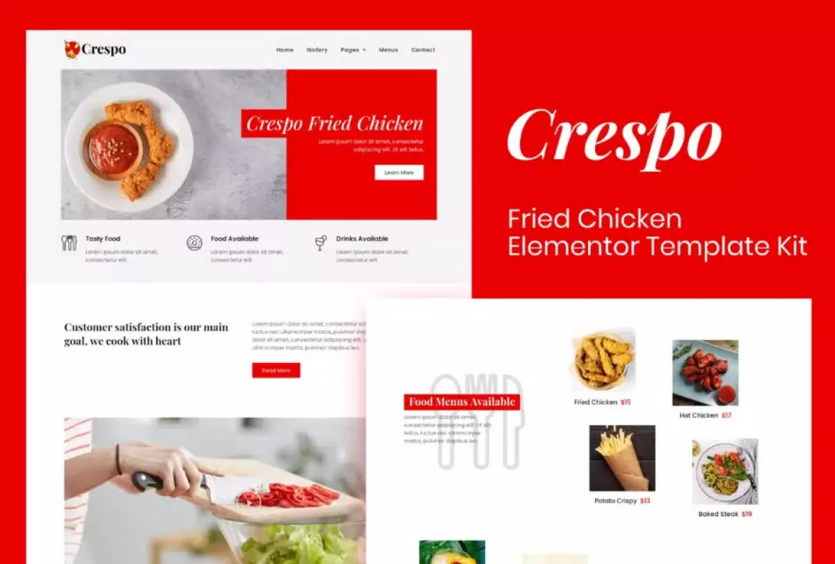 Crespo - Fast Food Restaurant Elementor Template Kit