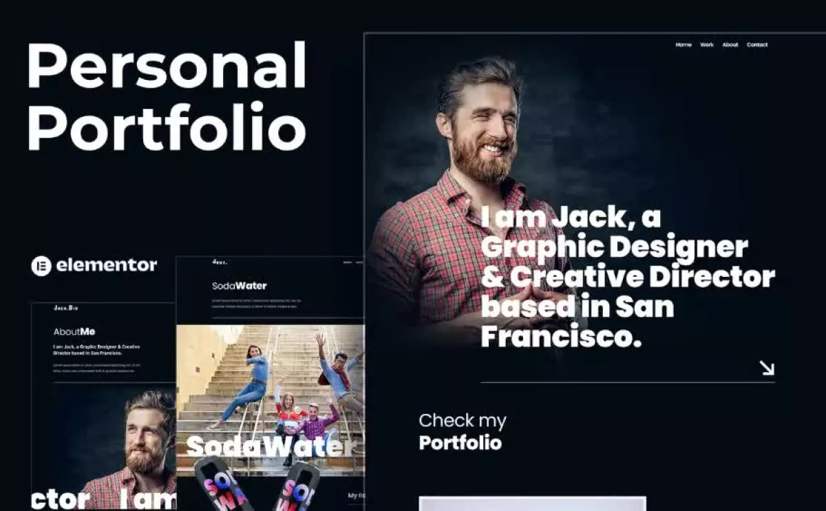 Jack.Dir - Personal Design Portfolio Elementor Template Kit