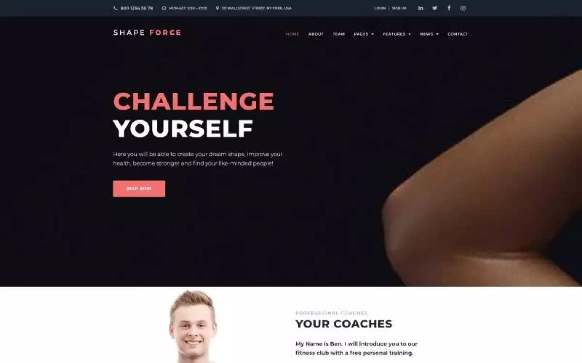 ShapeForce - Sport Studio WordPress Theme