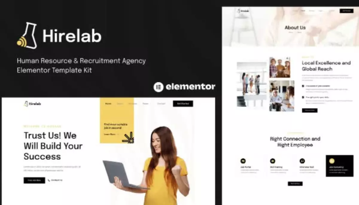 Hirelab - Human Resource & Recruitment Agency Elementor Template