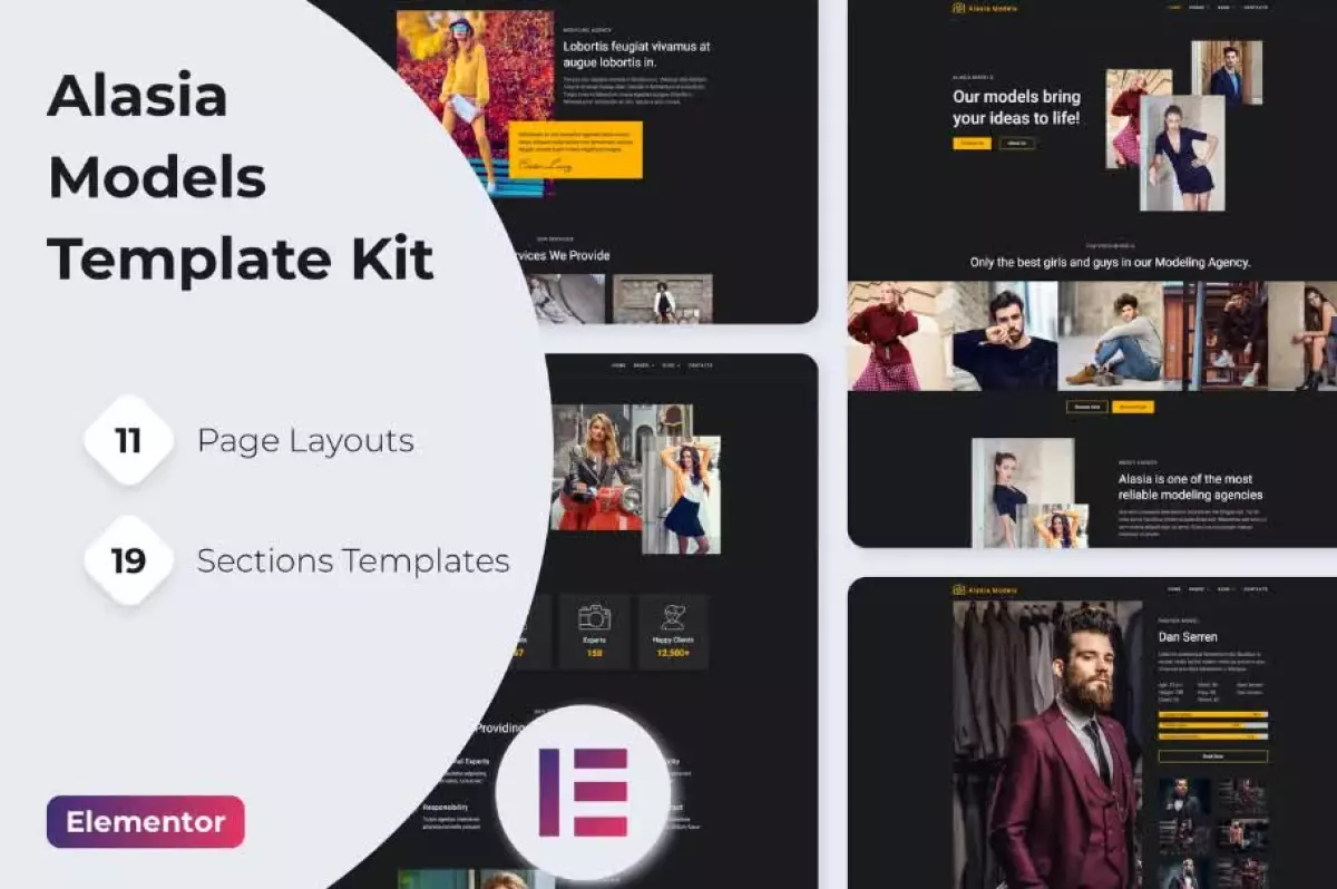 Alasia — Model Agency Elementor Template