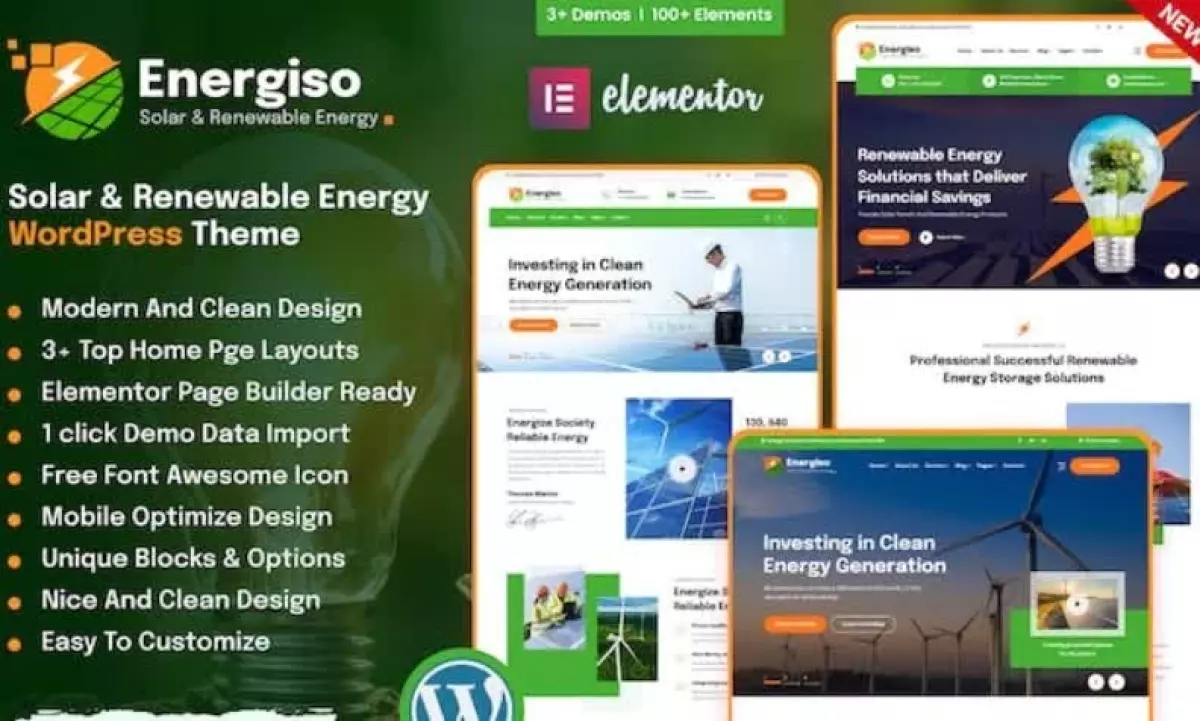 Energiso  – Solar & Energy WordPress Theme