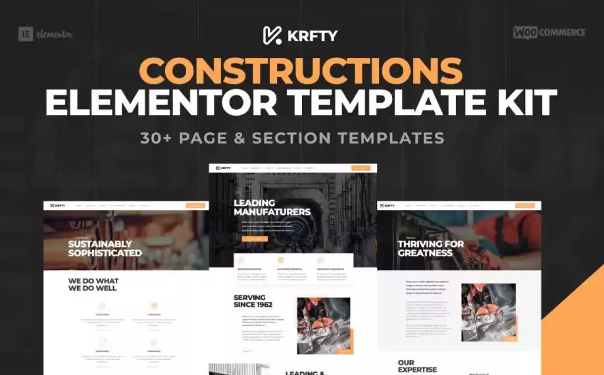 KRAFTY - Construction & Industry Elementor Template