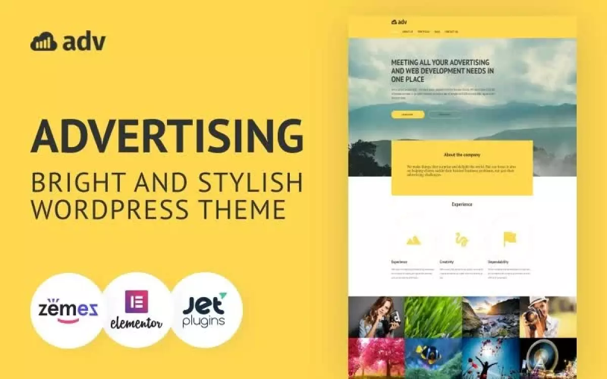 Adv - Bright And Stylish WordPress Advertising Theme WordPress Theme