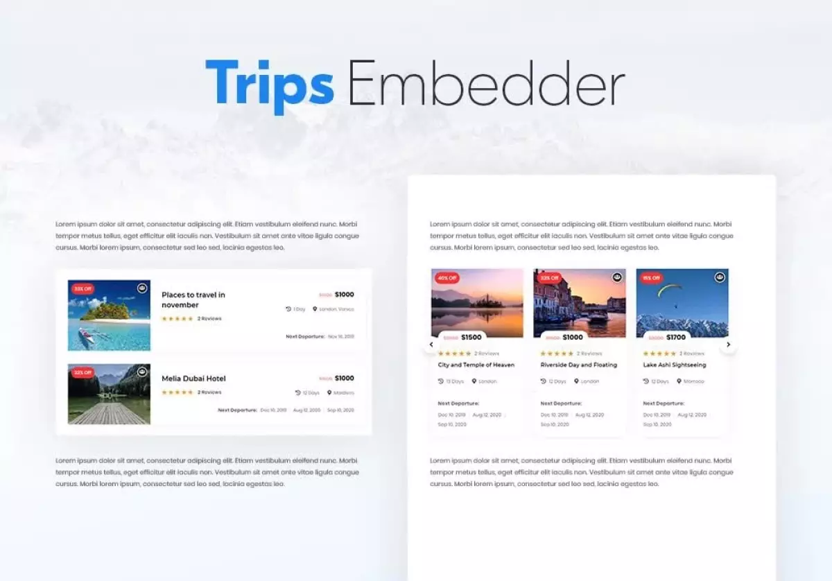 WP Travel Engine - Trips Embedder