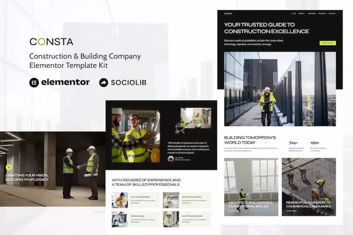 Consta - Construction &amp; Building Company Elementor Template