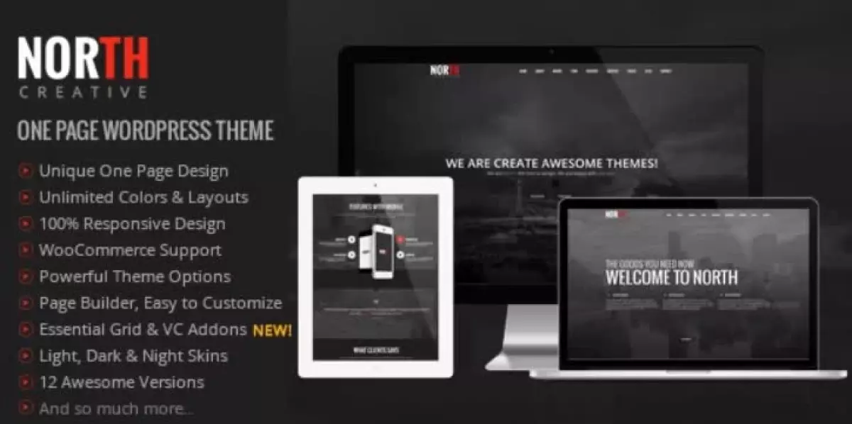 North - One Page Parallax WordPress Theme