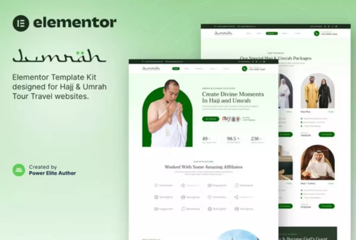 Jumrah – Hajj &amp; Umrah Tour Travel Elementor Template Kit