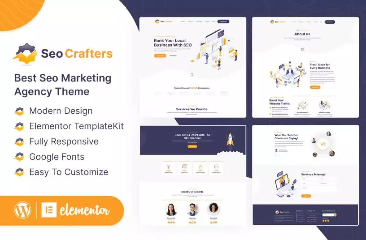 SEOCrafters - Marketing Agency Elementor Template